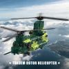 QiqoPoyee Tandem Rotor Military Transport Helicopter Building Blocks Set view 2