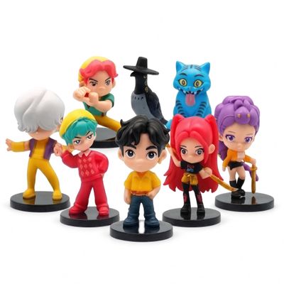 10Pcs K-pop Cartoon Action Figures Set, Cute Collectible Figurines, Fan Decorative Dolls Gift