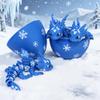 Cute 3D Print Blue Snowflake Dragon + Dragon Egg Set Model Plastic Ornament Table Top Decoration Sculpture Ornaments Festival Gift view 3