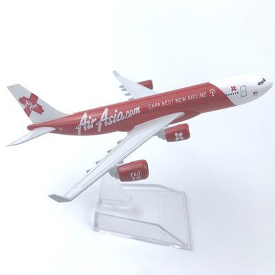 Air Asia A340 1:400 Scale Diecast Metal Airplane Model 16cm Miniature Airliner for Collection Home Display