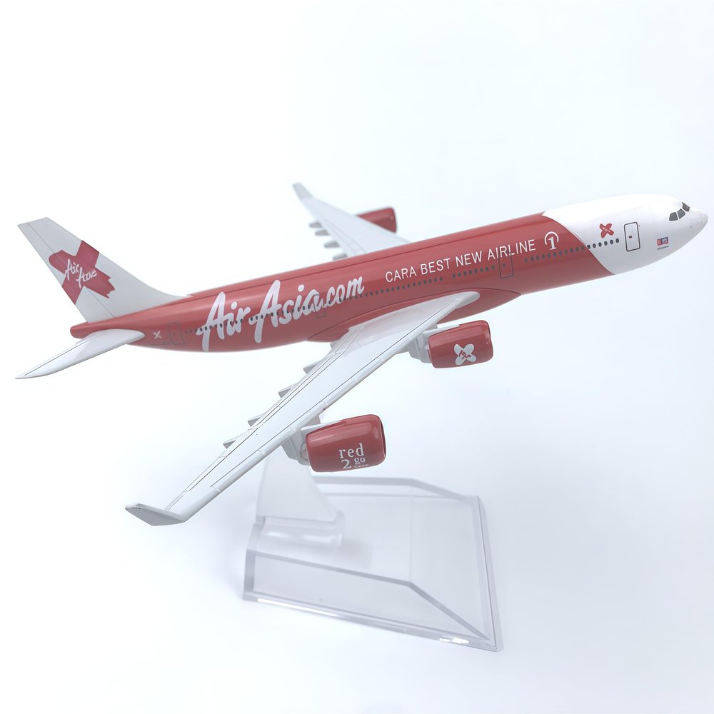 Air Asia A340 1:400 Scale Diecast Metal Airplane Model 16cm Miniature Airliner for Collection Home Display
