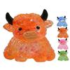 Glitter Highland Cow Squishies Fidget Toy,Soft Slow Rising Stress Relief Ball,Cute Sensory Squeeze Toy,Anxiety Relief Desk Decor,Easter Basket Stuffer Party Favor Gift for Adults Cow Lovers (Orange) view 1