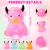 Glitter Highland Cow Squishies Fidget Toy,Soft Slow Rising Stress Relief Ball,Cute Sensory Squeeze Toy,Anxiety Relief Desk Decor,Easter Basket Stuffer Party Favor Gift for Adults Cow Lovers (Orange) view 3