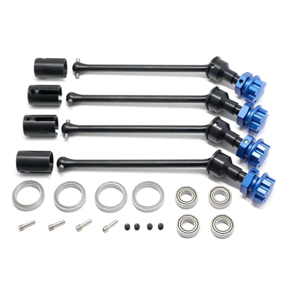RC Car Assortment for Traxxas for MAXX for Widemaxx 1/10 rc Car Parts 4Pcs Steel Extended Drive Shaft CVD with Splined Wheel Hex(Blue)