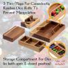 Wooden Magnetic Dice Tower with Tray Portable Dice Roller for Tabletop view 4