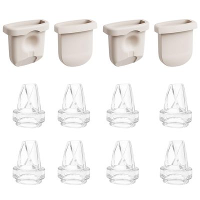 12PCS Replacement Parts for eufy E10 E20 S1 S1 Pro Wearable Breast Pump Accessories, 8 Duckbill Valves and 4 Silicone Diaphragms, Food Grade BPA Free Anti-Backflow Pump Spares