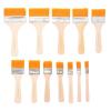Abaodam 12pcs Nylon Paint Brushes Set and Students, Flat Round Oil Painting Brushes with Wooden Handles, Suitable for Watercolor, DIY Craft, and Art Painting Supplies view 1