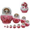 Jorzer 10Pcs/Set Russian Nesting Dolls, Wooden Matryoshka Doll Set with Butterfly Printing Effortless Disassembly & Assembly Nesting Dolls for Collection Decoration Toys and Games view 1