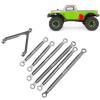 Aluminum Alloy RC Chassis Link Rod, 1/24 RC Car Upgrade Part, Durable Linkage System for Axial SCX24 Deadbolt AXI90081 and B17 AXI00004, Includes Brass Ball Heads and O (Ti Color) view 2