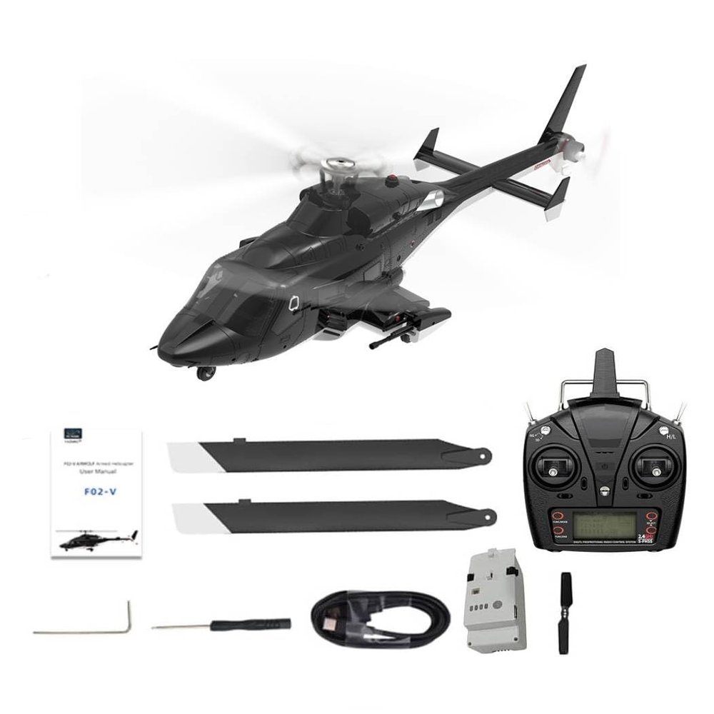 CYSJLJN 1/34 AW F02-V RC Helicopter for Adults, 2.4G 6CH Flybarless Remote Control Helicopter with Gyro Stabilization/Lights, 6G/3D Stunt Adjustable Mode 1/2 RC Aircraft Gift -RTF