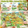 STEM Cardboard Farm Animal Toys & Foldable Play Mat Craft Kits for Kids 4-8 view 3