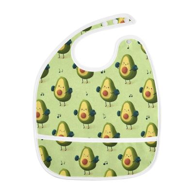 foixnub Baby Bibs for Boys Girls Music Dance Dumbbells Green Avocados Newborn Drooling Bibs for Feeding Teething 5pack