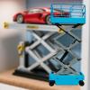 JWQFBC Miniature Garage /64 Scissor Lift High Work Platform Model Simulation Diorama Auto Repair Tool Model Compact Micro Garage Scene Decor Suitable, Blue new view 4