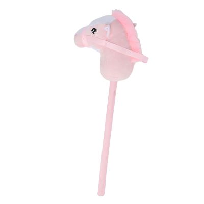 Hamwesh Stick Horse, Soft Plush Material 2 Sound Effects Hobby Horse, Stick Toy with 70cm Plush and PVC for Kids Ages 2-5 and 6-12 (Pink)