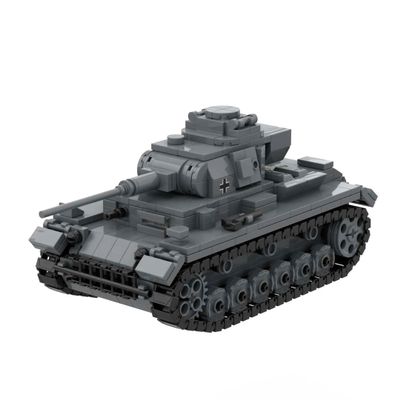 ZGHQHCDRH WW2 German Panzer III Ausf J Building Blocks Toy Set Military Bricks Kit Armored Vehicle Model 502pcs PZIII