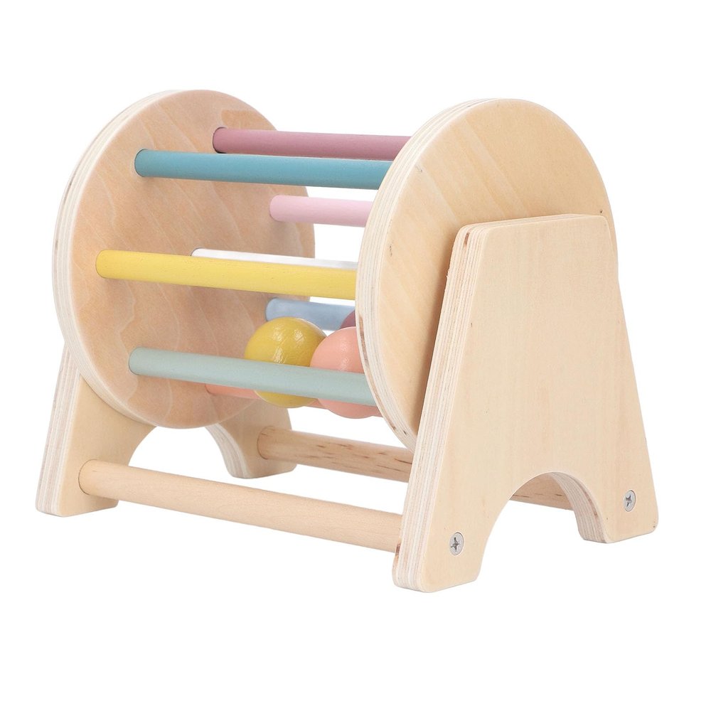 Bewinner Spinning Drum Toy for Infant Hand Eye Coordination | Basswood Rolling Drum for Toddler Early Education and Logical Thinking