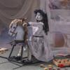 Halloween Animated 28 1/4" Girl on Wooden Rocking Horse Decoration Prop New view 1