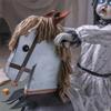 Halloween Animated 28 1/4" Girl on Wooden Rocking Horse Decoration Prop New view 2