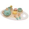 Focket Wooden Tea Set for Little Girls, Pine Wood Toddler Tea Set, Kids with Rich Accessories Including Teapot Cups Trays for Kids Over 36 Months view 2