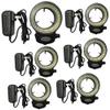 144-LED Microscope Ring Light Illuminator Lamp Set, 5-Piece, Adjustable Brightness 0-100%, US Plug, White Light, for Stereo & Optical Microscopes view 1