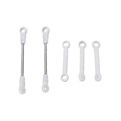 AMONIDA RC Helicopter Connecting Rod Group Durable Smooth for C032 UH-1 C138 Pro Helicopters Plastic Metal 5pcs Replace Parts (White)