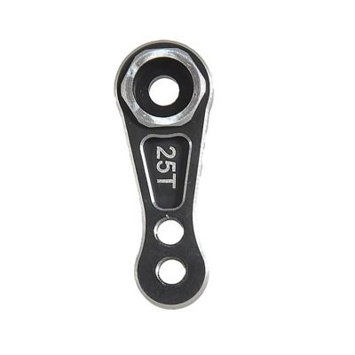 RC Replacement Parts For UDR 1/7 Short Card Metal 25T Tooth Steering Servo Arm Horn RC Car Truck Model Upgrade Parts(Black)