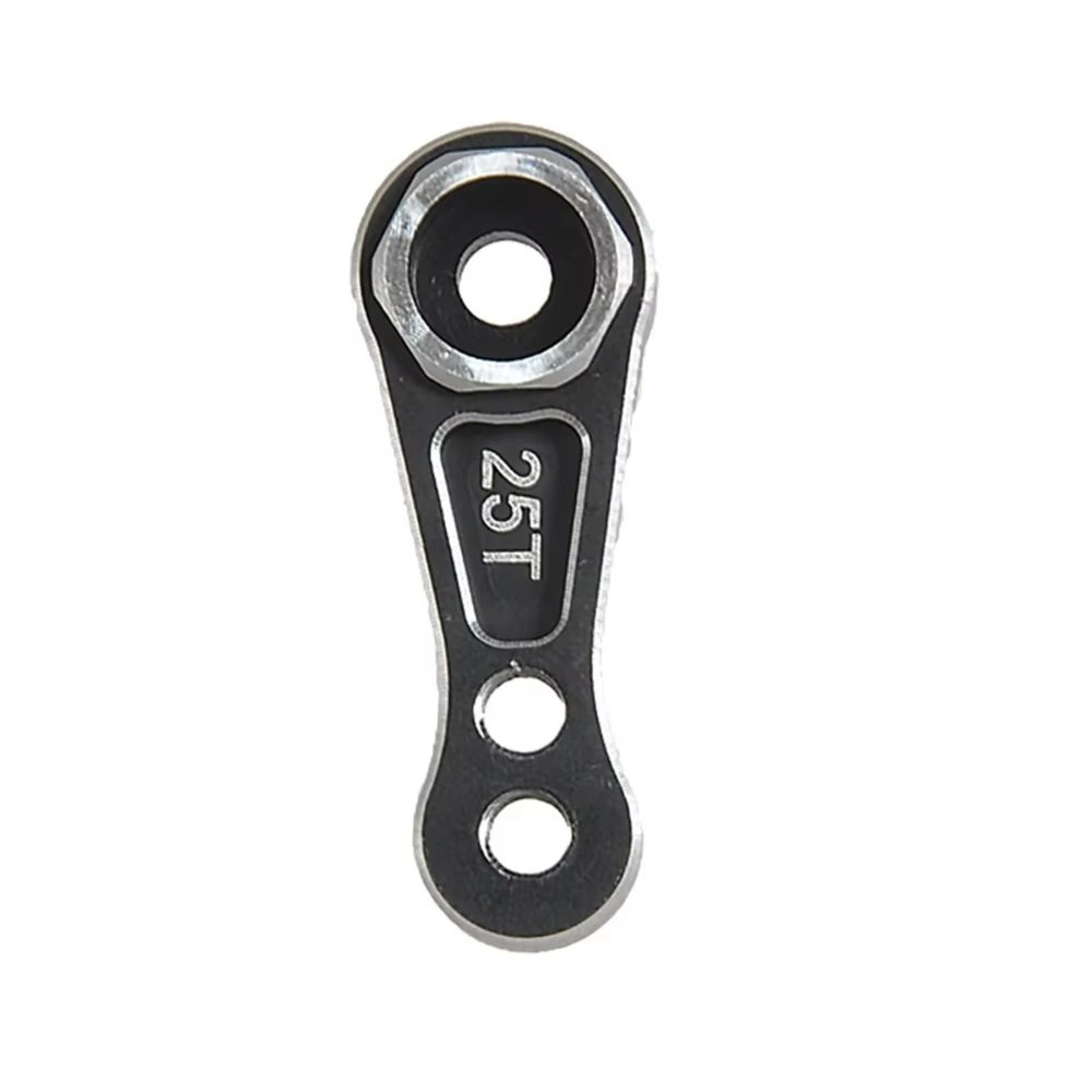 RC Replacement Parts For UDR 1/7 Short Card Metal 25T Tooth Steering Servo Arm Horn RC Car Truck Model Upgrade Parts(Black)
