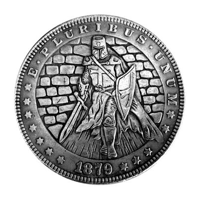 1879 The Crusaders Lucky Coin Pendant - US Liberty Eagle Novelty Hobo Morgan Necklaces Coin Funny Coin Ring Pendant Jewelry Bag