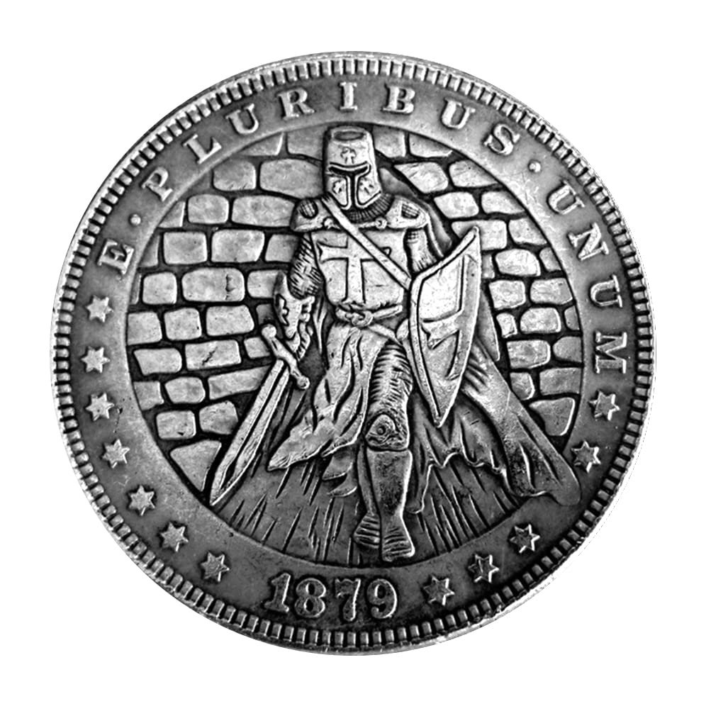 1879 The Crusaders Lucky Coin Pendant - US Liberty Eagle Novelty Hobo Morgan Necklaces Coin Funny Coin Ring Pendant Jewelry Bag