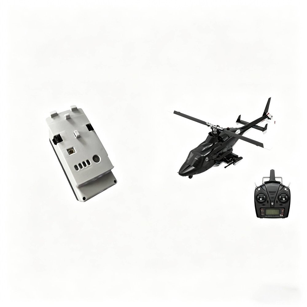 YUXIANG F02-V 1/34 Scale 6-Channel 2.4GHz Tail-less 6G/3D RC Helicopter RTF Edition (with Lights, Brushless Motors, Gyro Stabilization System, And 1/2 Mode Switching) Enhanced Wind Resistancel