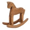 Omquot Handmade Pine Rocking Horse Wooden Toy Sturdy Wooden Toy Home Office Decoration Christmas Gift for Kids 7.3" Trojan Horse Bedside Display Cabinet view 1