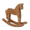 Omquot Handmade Pine Rocking Horse Wooden Toy Sturdy Wooden Toy Home Office Decoration Christmas Gift for Kids 7.3" Trojan Horse Bedside Display Cabinet view 4