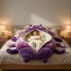 Caterpillar Animal Sleeping Bags for Adults, Plush Cocoon Sleep Pod Adult, Cozy Indoor Nap Pod & Animal Lounger for Relaxation, Cozy Reading Nest (Purple) view 4
