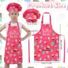 XLSXEXCL Kids Apron and Chef Hat Set, Adjustable Kids Aprons view 2