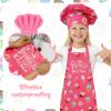 XLSXEXCL Kids Apron and Chef Hat Set, Adjustable Kids Aprons view 4