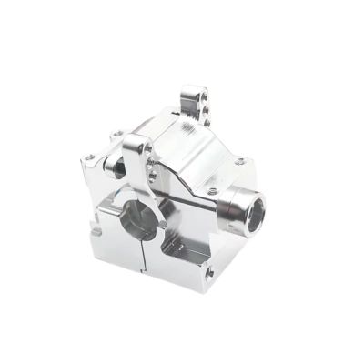 DIQYRS RC Repair Parts Compatible with JLB 1/10 J3 RC Car Upgrade Modification Parts Accessories Metal Front and Rear Gearbox(Silver)