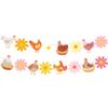 Pink Chicken Banner Pink Yellow Farm Animal Party Decor Chick Daisy Banner view 1