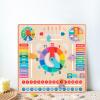 Luwecf Wooden Calendar Clock Educational Toy Teaching Aids Gift Portable Game Wooden Clock Learning Toy Children view 2