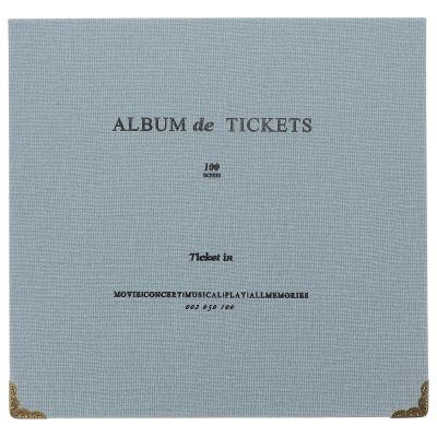 VILLCASE Concert Tickets Collection Booklet with Loose Leaf Cards Holder Blue Ticket Storage Album for Movie, Plane, and Stamp Collectors Wear-resistant Commemorative Organizer for Travel