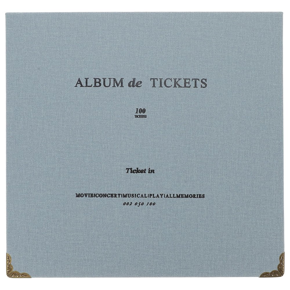 VILLCASE Concert Tickets Collection Booklet with Loose Leaf Cards Holder Blue Ticket Storage Album for Movie, Plane, and Stamp Collectors Wear-resistant Commemorative Organizer for Travel