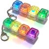 2pcs Keyboard Fidget Keychain, 2 Pack Keyboard Keycap Stress Relief with LED Light 4-Key Portable Keychain Fidget Toy Transparent Keycap for Adults, Gift for Men Women (Colorful) view 1