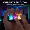 2pcs Keyboard Fidget Keychain, 2 Pack Keyboard Keycap Stress Relief with LED Light 4-Key Portable Keychain Fidget Toy Transparent Keycap for Adults, Gift for Men Women (Colorful) view 2