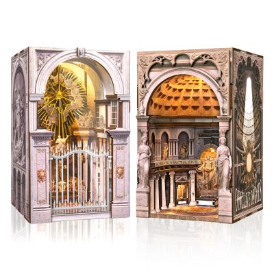 MiniCity 2-Piece Book Nook Kit Set, DIY 3D Wooden Puzzle for Beginner
