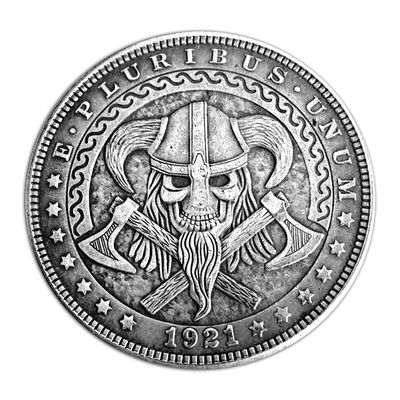 1921 Axe Skull Lucky Coin Pouch - US Novelty Hobo Morgan Coin Novelty Toy Funny Ring Pendant Jewelry Bag