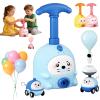 Balloon Launcher Toy Set, 2-in-1 Balloon Car Toy Pump Set, Air Powered Balloons Cars Kit with Manual Pump & Animal Cars for Party Games and Outdoor Play, It Runs and Flies (Blue+2car) view 1