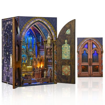 MiniCity Notre-Dame Basilica Book Nook Kit, DIY Miniature House for Adults