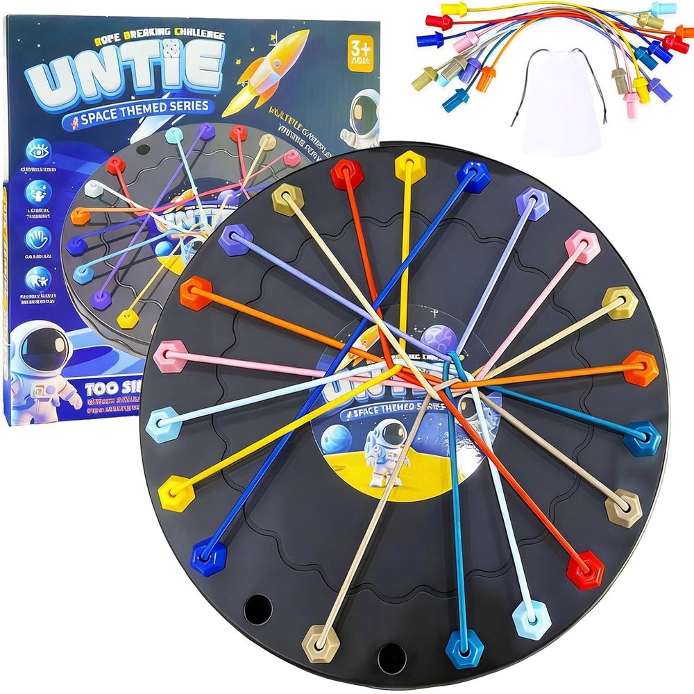 Brain Teaser Rope Unraveling Game, Children's Rope Challenge Game, Strategic Unraveling Puzzle, Suitable for Family Interaction, Travel, and Party Gifts