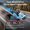 Fucellveca 1:64 RC Car, 2.4G FPV Remote Control Off Road Vehicle with HD Camera and LED Lights, APP Controlled for Adults and Teenagers (Blue) view 4
