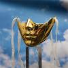 Masquerade Cool Lower Face Mask,Mardi Gras Mechanical Wind Half Face Mask for Halloween Carnival Costume Party (Gold) view 2