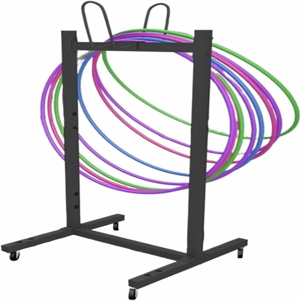 KYTGFH Floor Jump Hoop Rope Storage Rack, Metal, Mobile Hula Hoop Holder Stand, Space-Saving, Gym Exercise Hula Hoop Display Holde, for Home Gym Office, 31.4In